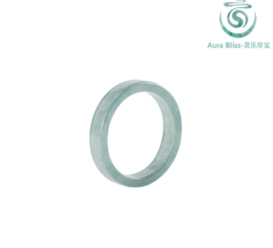 Natural Burmese A-Grade Jadeite Ring, Ice Textured Stone
