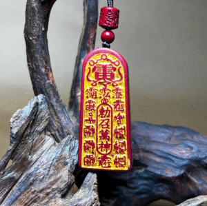 Zinnober Taoist Talisman Anhänger: Fünf Donnerkommando, chinesisches Amulett